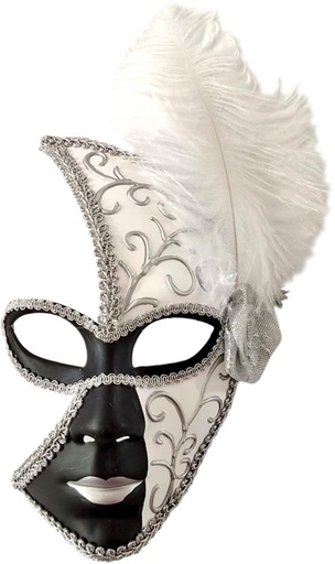 [ML007-BKW] Feather Mask Crescent Panel