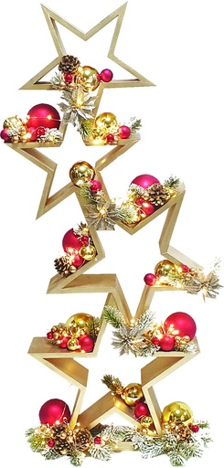 [REF255] Wooden Star Tree Decoration, 103cm
