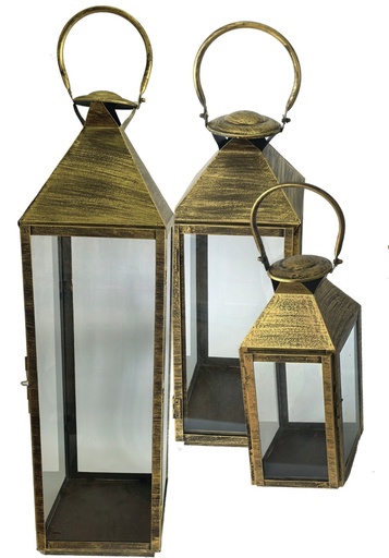 [ZJ011-BK] Set of Brushed Lanterns, 34-88cm