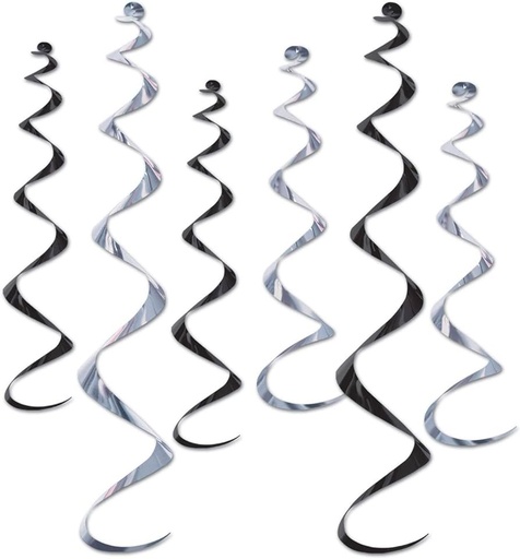[50065-BKS] Foil Spiral Streamers, 60-90cm
