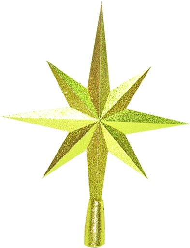 Glittered 8-point Star Tree Top