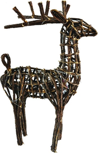 Light-Up Wooden Deer, 39cm