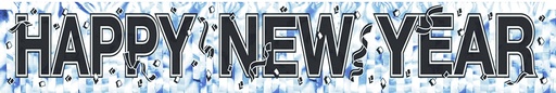 Metallic Happy New Year Fringe Banner