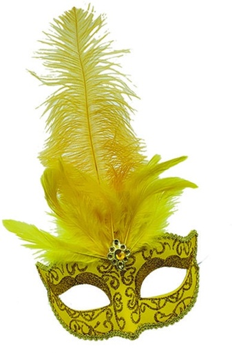 Feather Mask Brooch Crest