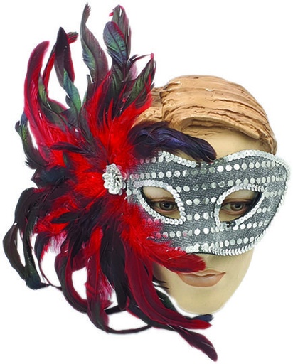 Sequin Feather Mask