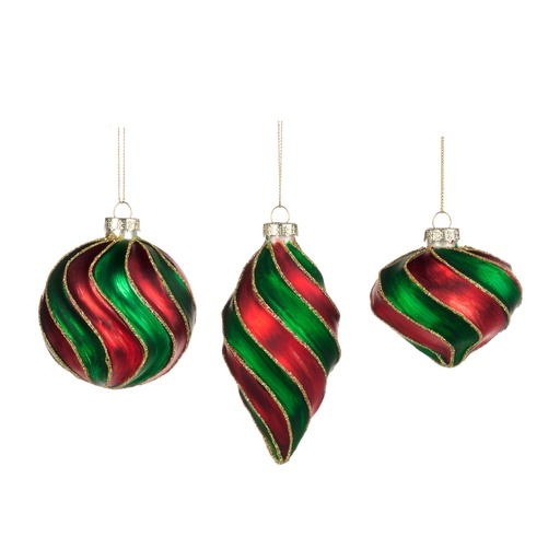 [GW015] Swirl Glass Ornament Set, 8-12cm