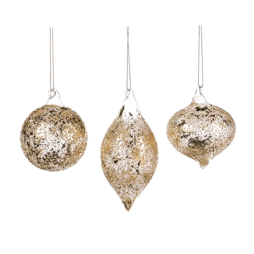 [GW025] Textured Glass Ornaments, 8-12cm