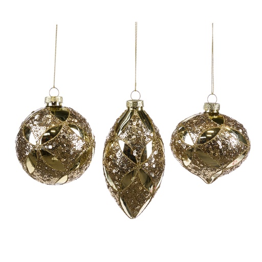 [GW026] Sequined Glass Star Lattice Set, 8-12cm