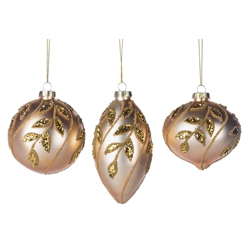 [GW030] Studded Leaf Glass Set, 8-12cm