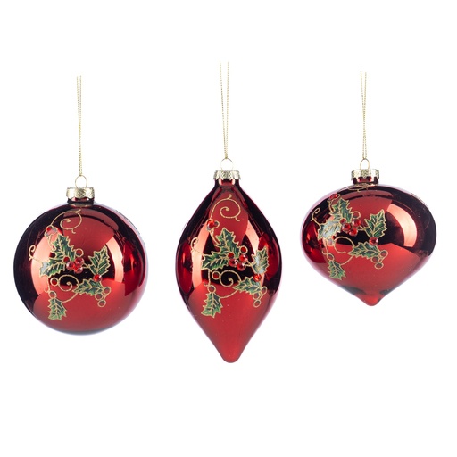 [GW034] Holly Berry Glass Set, 10-15cm