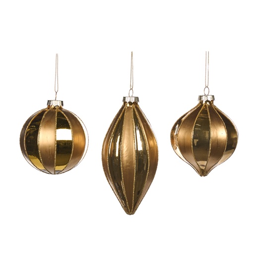 [GW043] Striped Glass Bauble Set, 8-12cm