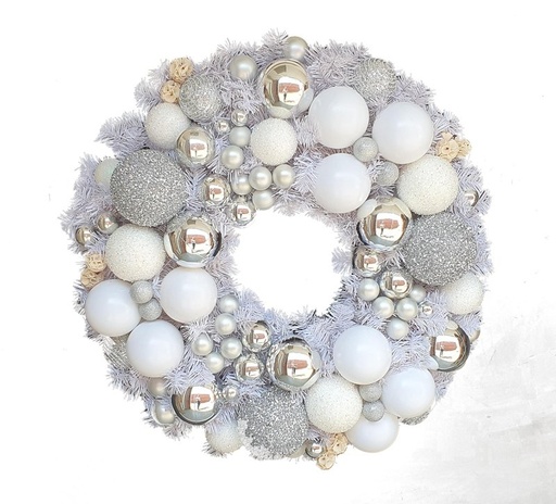 [REF221-24] Decorated Wreath Rose Bauble, 24"