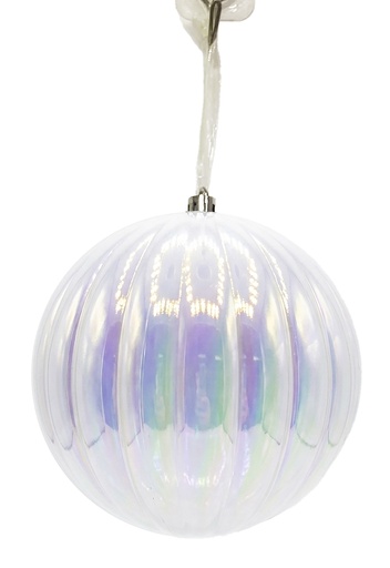 [GT115-12] Iridescent Ribbed Bauble, 12cm