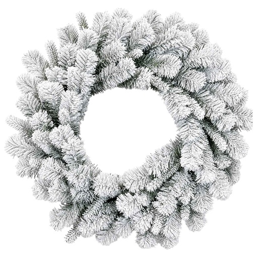 [DE017-30GT] Flocked Wreath Tip-Frosted, 30"