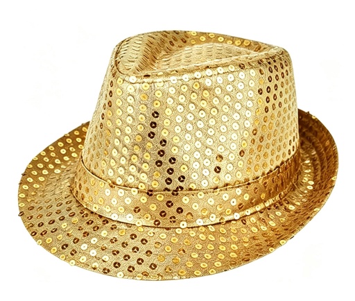 [JB001-GD-HAT] Sequin Fedora Hat 