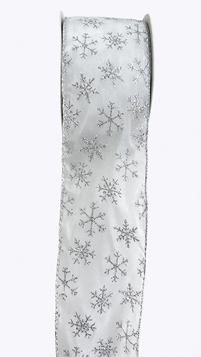 [JB012] Satin Ribbon Glitter Snowflake